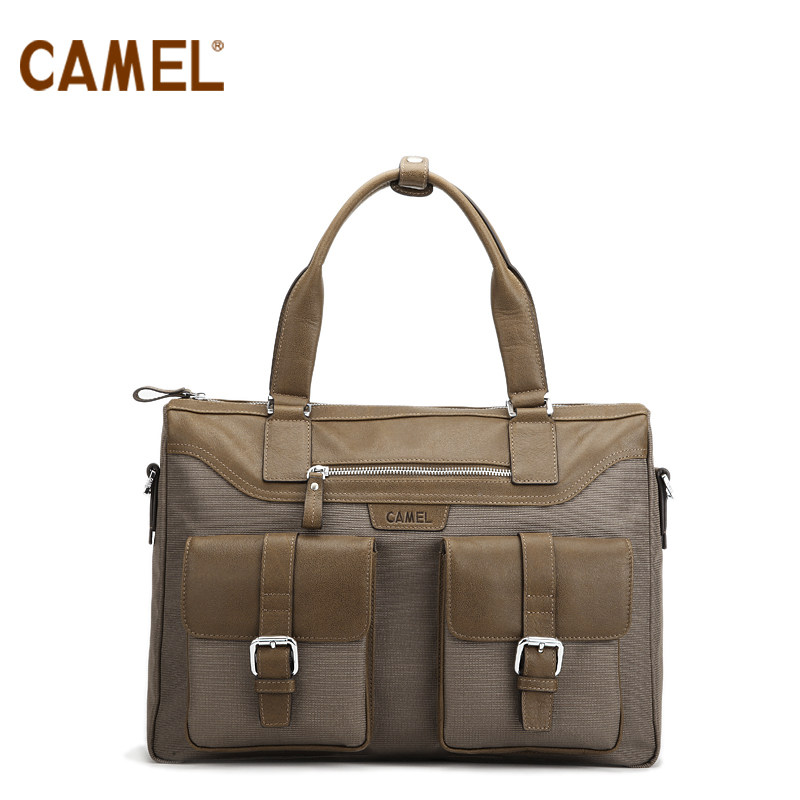 【非卖品】camel骆驼 尼龙布加头层牛皮 手提包 男包 时尚潮
