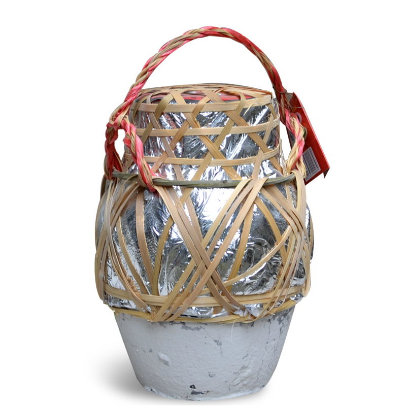 绍兴黄酒 师爷 十五年陈手工花雕酒 净含量5KG坛装 手工竹编