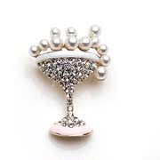 Smiling Korean glass Pearl rhinestone brooch women fancy brooch pin clasp Korea jewelry 356350