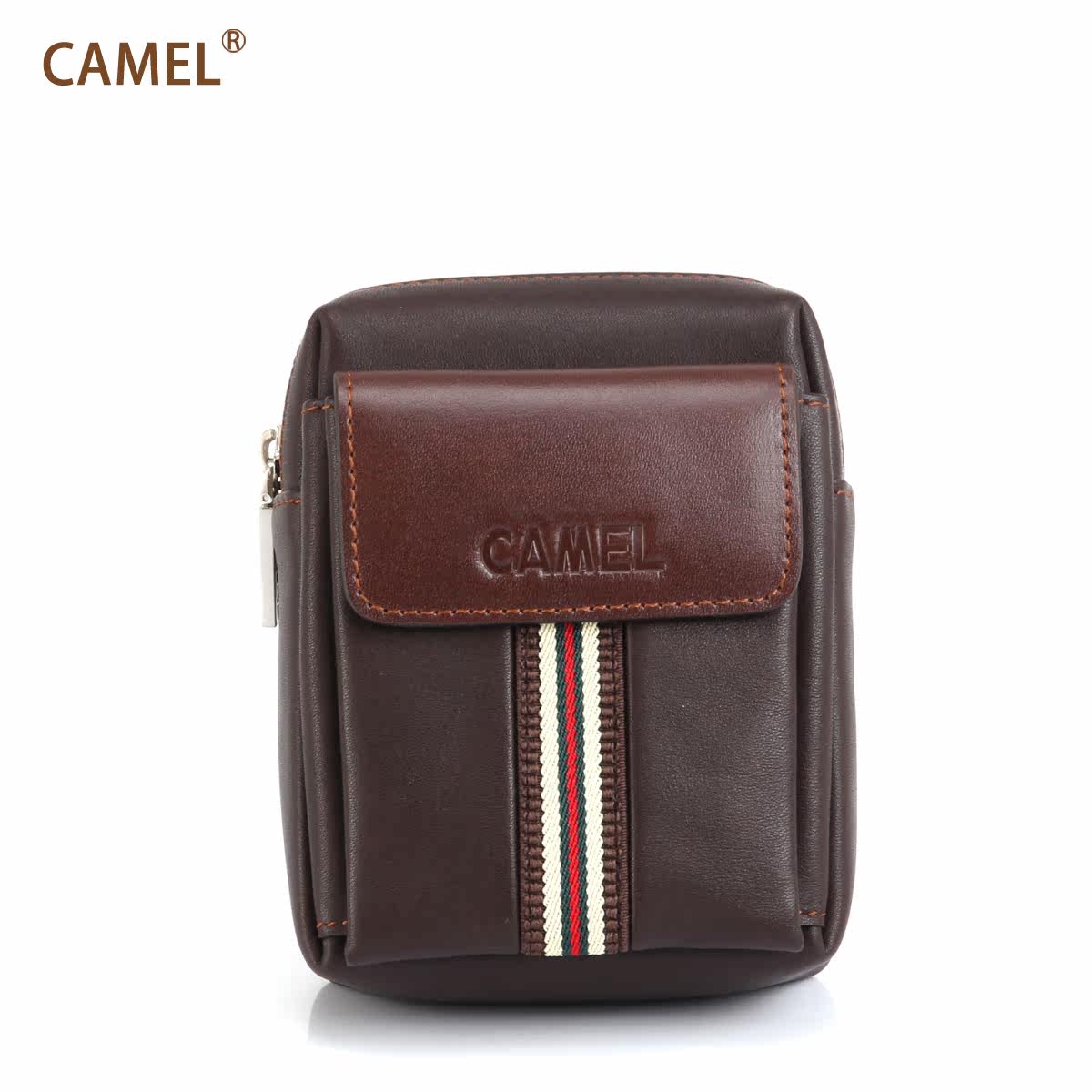 【非卖品】Camel骆驼 真皮男包 男士真皮休闲腰包 牛皮小包M