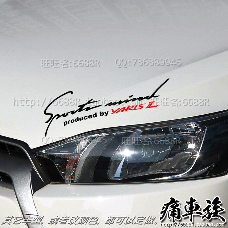 致炫致享车贴拉花 装饰改装汽车贴纸车灯签名灯眉贴纸 威驰FS
