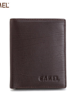 【非卖品】Camel骆驼 正品 牛皮 优雅绅士 竖款 男士钱包 MC016