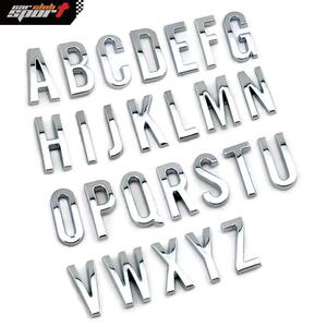 字母车贴2cm高1cm宽立体大写字母车标小号修长字母改装车贴3D字标