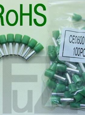 管型端子CE060012插针型端头 欧式 6平方绿色E6012 100只/包