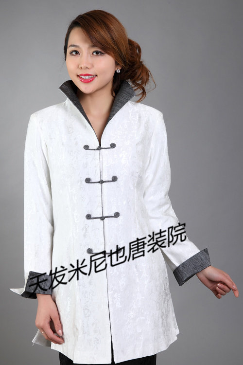 复古唐装修身女士长袖外套折扣