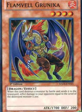 游戏王 美版 正版 - 炎狱龙人 Flamvell Grunika/面闪/HA02