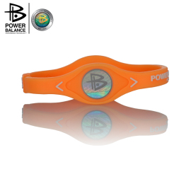 POWER BALANCE 霸能 能量平衡公司 手环  硅胶手环 NEON桔色白字