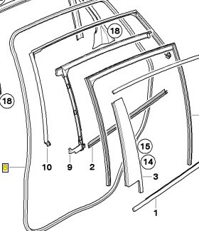 宝马X6系原厂配件 E71 LCI 30I 35I 40 X6M车密封条BMW前车门胶条