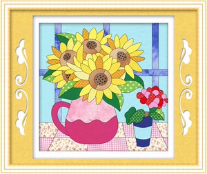 38*38cm专柜正品DIY布嵌拼布画材料包工具欧式向日葵人生布艺家饰