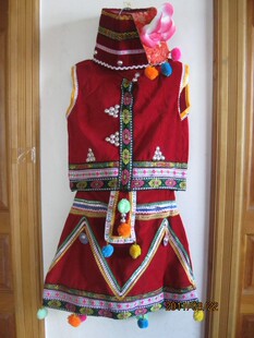 云南花腰傣族女童装/傣族舞蹈演出童装/佤族女装/景颇族/黎族服装