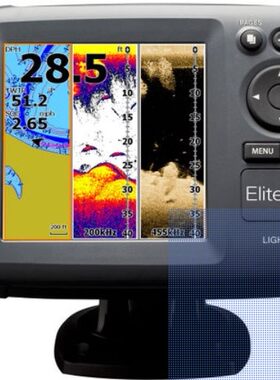 正品 美国Lowrance eite-5 hdi 4频 彩色探鱼器GPS 、海图一体机