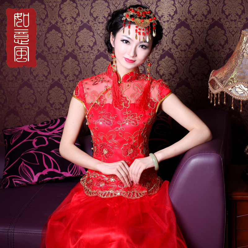 如意风 新款新娘长连衣裙结婚纱 蕾丝红色敬酒服 小礼服裙1195|ruв категории Женская одежда, Cвадебные платья, свадебное платье - от Buy2taobao.com для оказания профессиональной услуги покупки агента Taobao