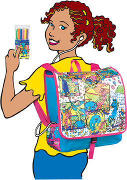 diy美国手工6岁左右填色绘画书包