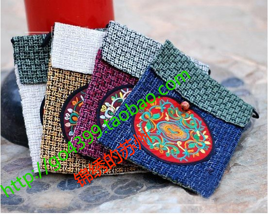 大号亚麻斜挎包苗绣包民族特色布艺时尚包首饰零钱包休闲包绣花包