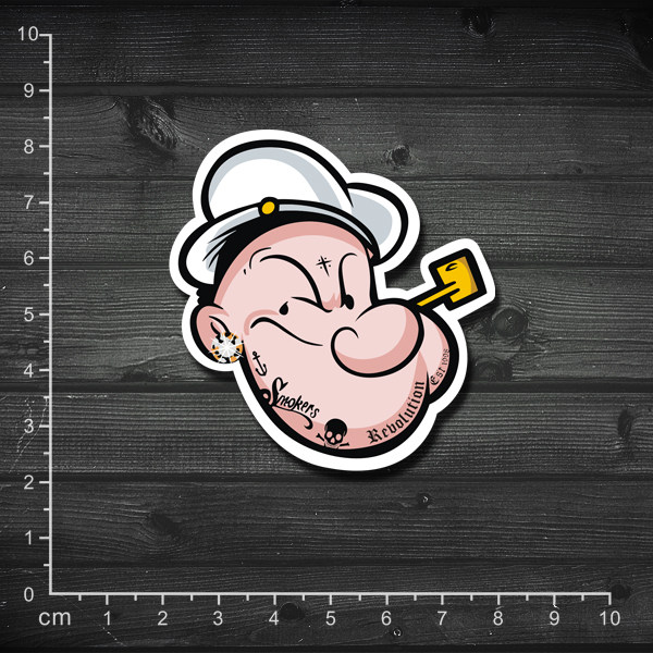 单张 popeye 纹身大力水手 潮流 tattoo 笔记本贴纸 旅行箱贴纸
