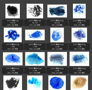 墨染笔触 抽象图案图片 圆环线条 水彩意境 素材图片