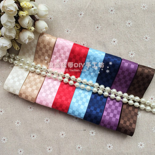 虫虫丝带2.5cm/25mm方格带 手工DIY蝴蝶结绸带发饰发夹材料G16