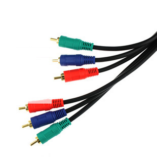 Choseal/秋叶原Q-762红绿蓝三色差分量视频线六头莲花线8米