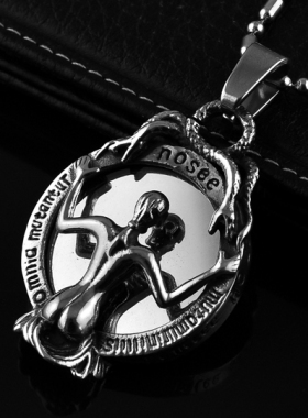 欧美复古镜子项链韩版配饰吊坠