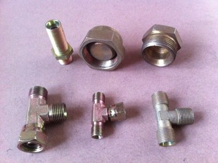 加工异性高压油管直头弯头45#钢ABCDHK型 快速胶管接头对丝三通