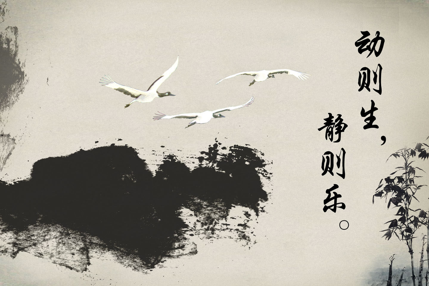 海报印制210展板6299名言名句-动则生静则乐中国风字画标语