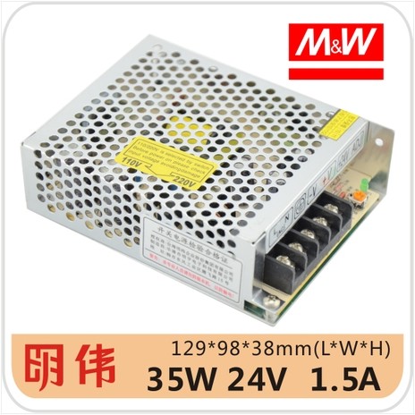 开关电源MW明伟 LED 工业级、CE认证直销单电压S-35-24 24