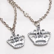 Smiling Korean version of post Crown rhinestones pendant necklace collar accessory pendant jewelry women pendant jewelry