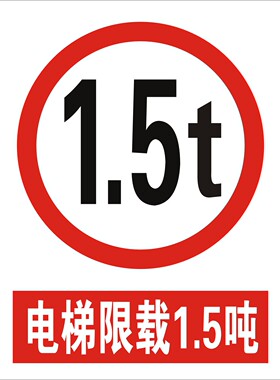 订做安全标识牌 警示牌验厂标示指示牌限重牌PVC 限载1.5吨标志