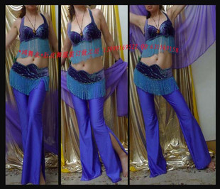 装 鸿舞衣 肚皮舞蹈练习裤 紫色魅惑 全套K003 专业订做