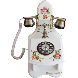 特价壁挂式电话机出口田园话机 仿古电话机韩国话机 实木手绘挂机