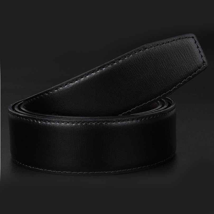 包邮无头男士纯皮带身针扣