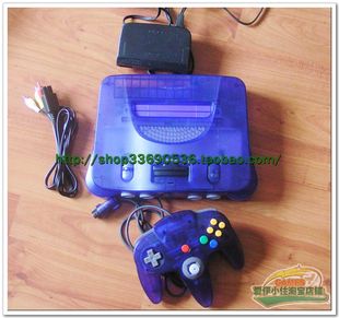 n64游戏机 任天堂N64主机 原装 紫透限定版 爱伊小住收藏 手柄