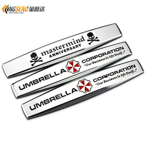 汽车个性金属改装叶子板标保护伞车标骷髅头车身划痕贴侧标装饰贴