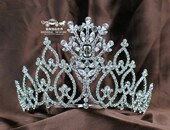 皇族 欧美进口水钻男女大皇冠发饰头饰颁奖舞台表演选美模特 包邮