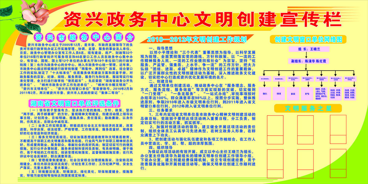 631海报印制海报展板素材296政务中心文明创建宣传栏