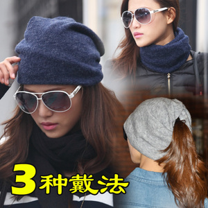 包邮 三用包头帽子 韩版春秋冬潮头巾女士休闲月子帽套头帽堆堆帽