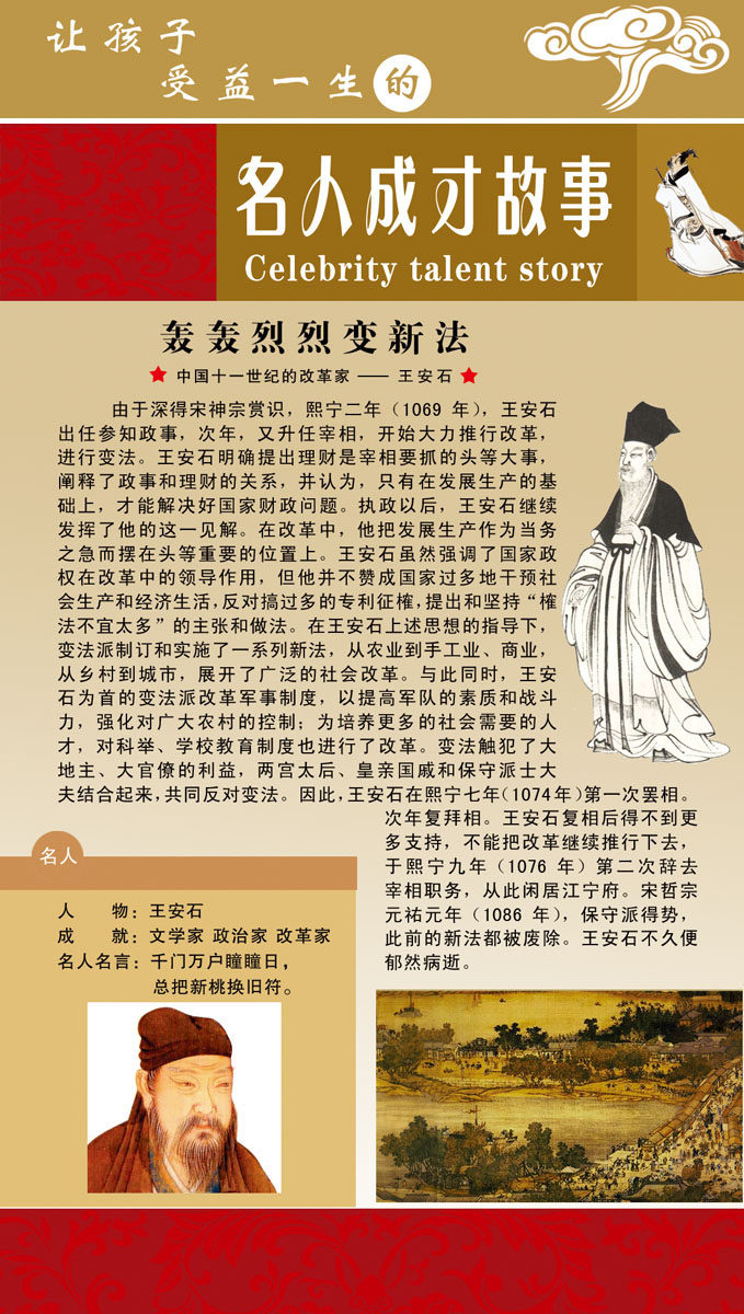 572海报印制海报展板素材375王安石简介绍名人名言格言(9)