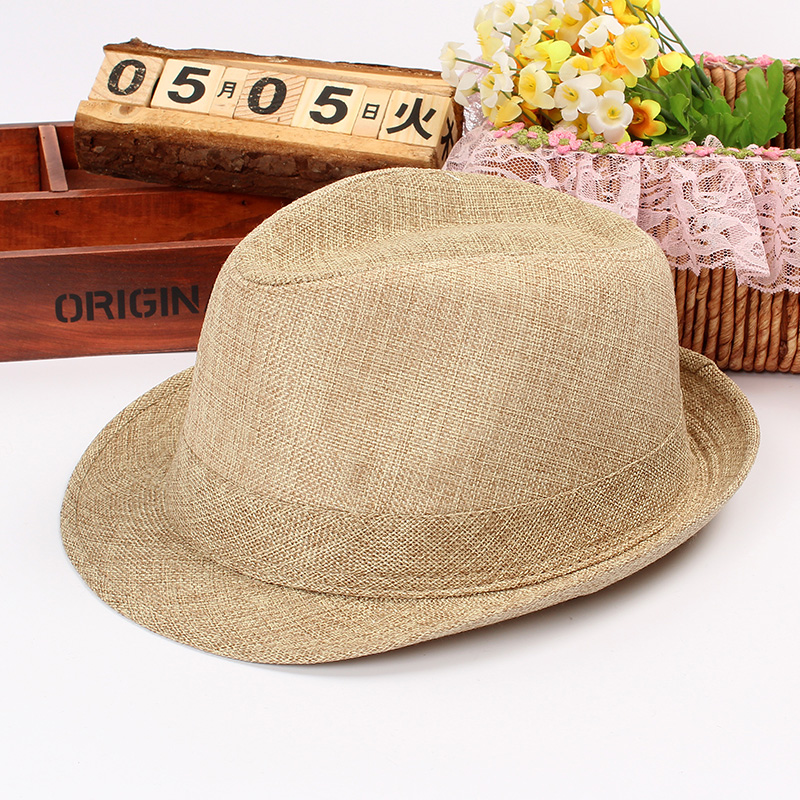 亲子潮春夏天礼帽韩版潮男士帽子英伦爵士帽女礼貌男草帽沙滩帽