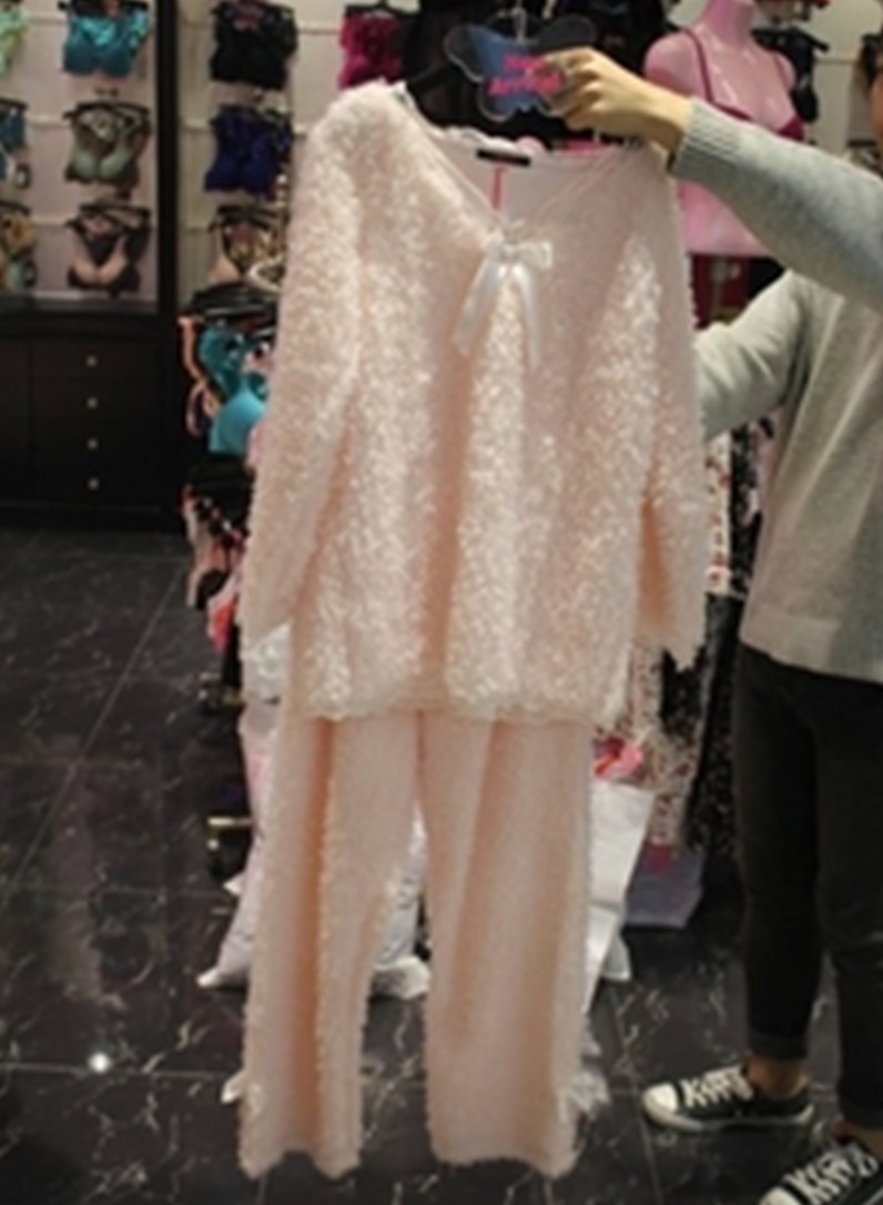 韩国东大门冬季女士维多选择VS可爱公主毛毛绒柔软珊瑚绒睡衣家居