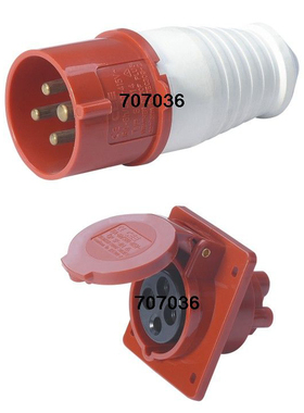 工业插座防水插头插座航空插头16A/32A380-415V/3P+E 4芯三相四线