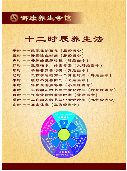 611海报印制海报展板素材142养生会馆十二时辰养生法