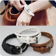 Nam và nữ cặp vợ chồng sinh viên Trang sức Hàn Quốc phiên bản Hàn Quốc của thời trang cá tính đơn giản vòng đeo tay bằng da - Vòng đeo tay Cuff