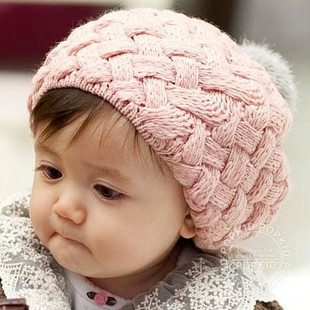 亲子帽 保暖秋冬帽 宝宝贝雷帽 3241韩国进口真毛球球婴儿童帽子
