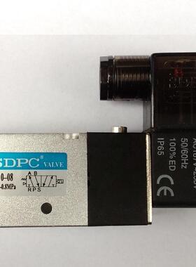 宁波盛达阳光气动(SDPC)两位五通电磁阀4V210-08/06 DC24V AC220V