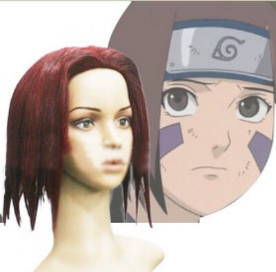 火影忍者Shippuden Rin 枣红色cosplay 假发