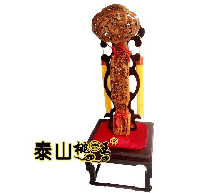 桃木如意单头花开富贵摆件 家居 商务送礼