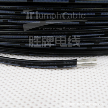 UL2468 AWM 20AWG双并线 黑印白节 黑注竹节 黑注斑马条电线610米