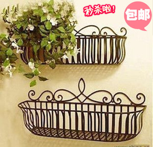 上墙绿植花架壁挂绿萝吊兰摆放架田园铁艺花架花槽花盆挂架