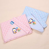 特价 蓝色企鹅印花包巾新生儿报毯婴儿宝宝抱被全棉春夏薄颜色随机