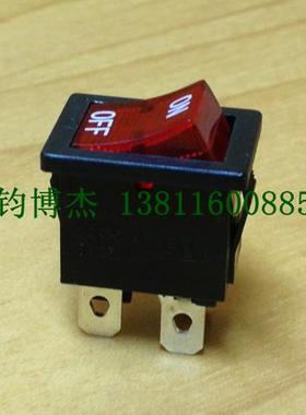 台湾宏聚船型开关MR-6-210-C5N-BR 3脚带灯12V红色带字翘板开关